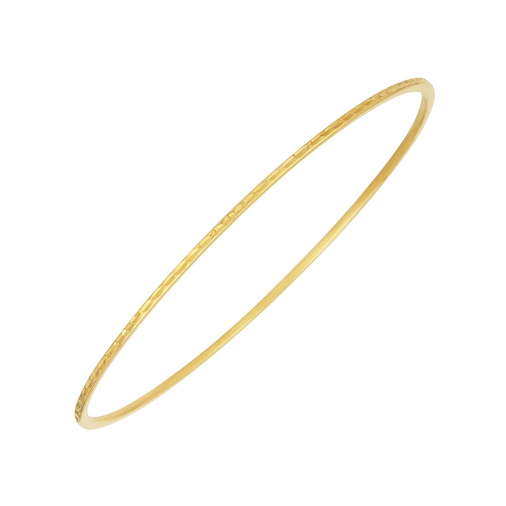 Diamond Cut Gold Bangle Bracelet