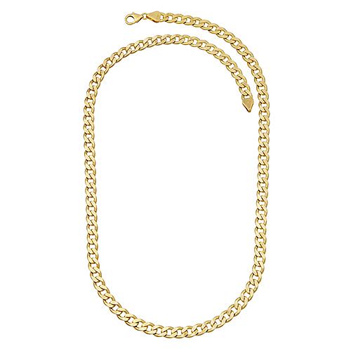 Wide Gold Curb Link Chain Necklace