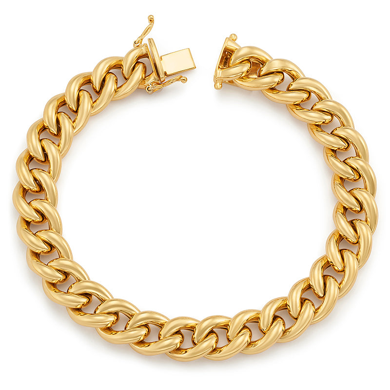 Wide Gold Curb Link Bracelet
