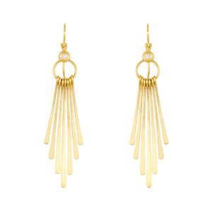 Gold Drop Earrings with Diamonds, SOLD