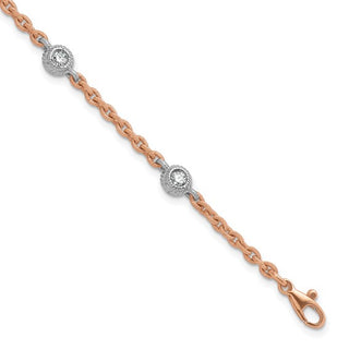 18K Solid Rose Gold Diamond Bracelet and Necklaces