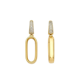 18K Gold Mod  Diamond Earrings