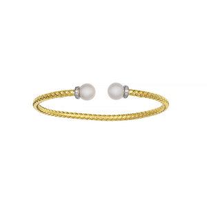 Pearl and Diamond Cuff Bracelet