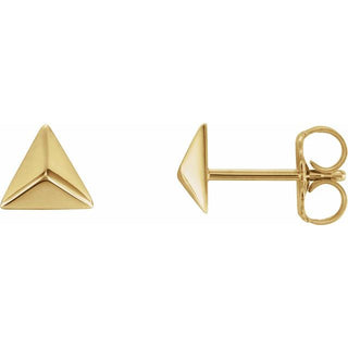 14k Gold Triangle Post Earrings