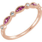 Rose Gold Ring with Rubies and Diamonds