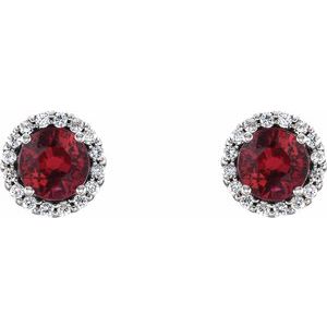 Natural Ruby and Diamond Earrings
