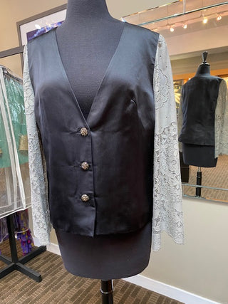 Janet Deleuse Silk Satin and Lace Jacket