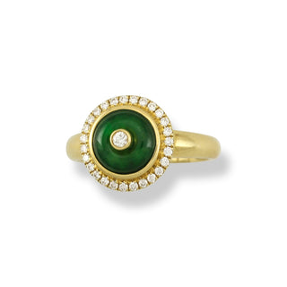 Natural Jade and Diamond Ring