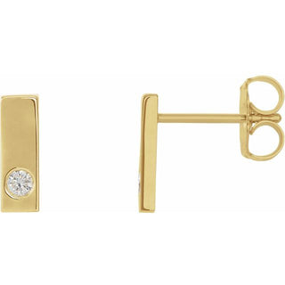 Gold Bar Diamond Earrings, SOLD