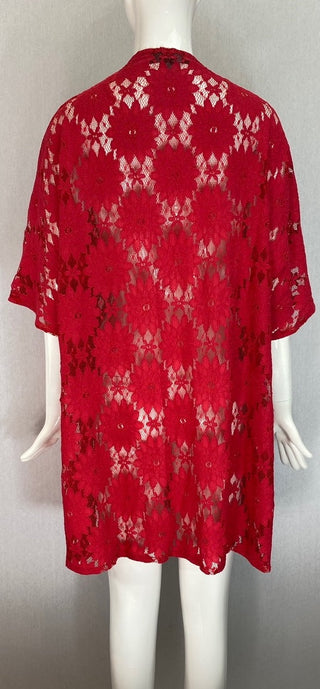 Janet Deleuse Red Lace Topper, SOLD