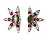 Janet Deleuse Platinum Comet Star Earrings, SOLD