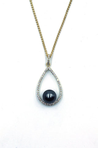 Janet Deleuse Tahitian Pearl and Diamond Pendant, SOLD