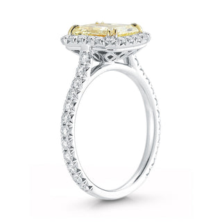 Halo Radiant Cut Yellow Diamond Ring, SOLD