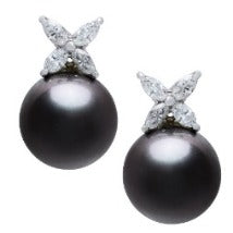 Tahitian Pearl and Diamond Earrings, SOLD