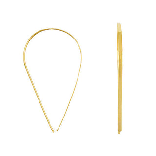 Gold V Shaped Hoop Earrings, SOLD