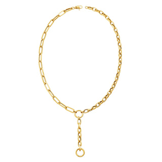 Gold Paper Clip Link Necklace