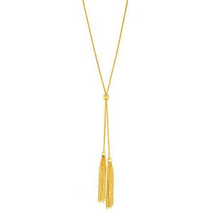 14K Gold Italian Tassel Necklace