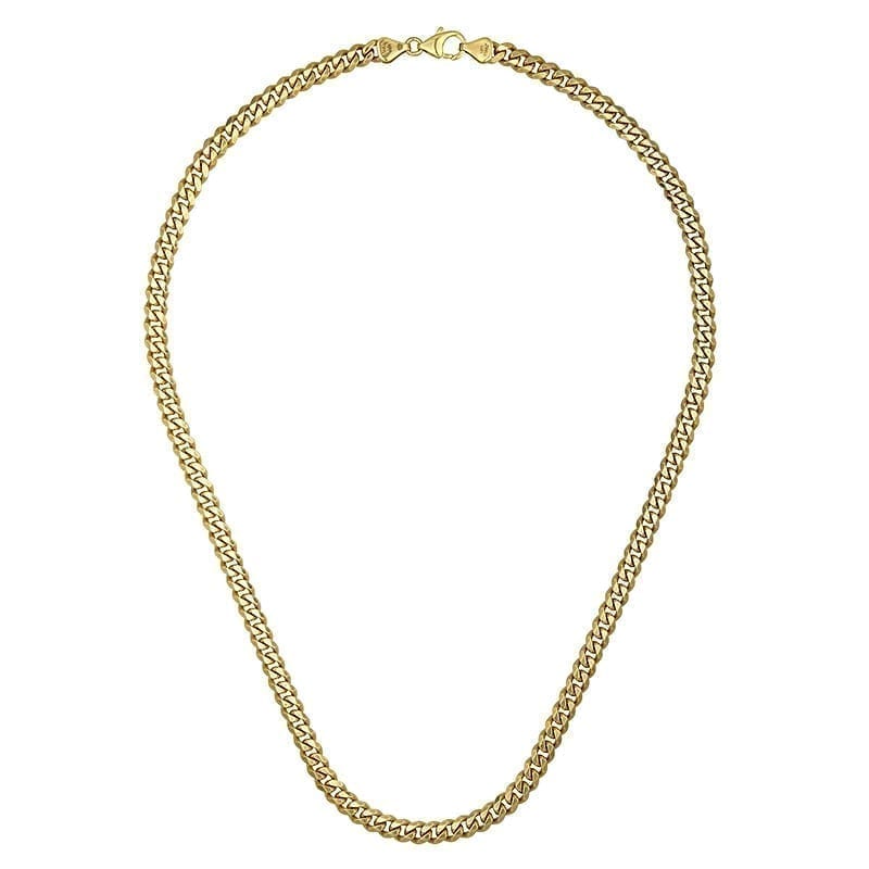 Solid 14k Flat Curb Link Chain Bracelet and Necklaces
