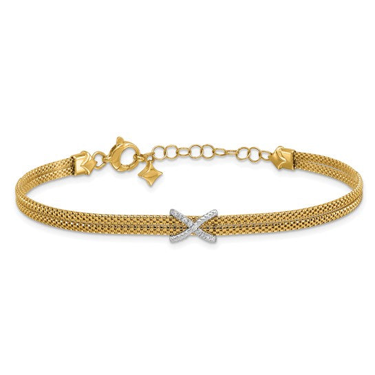 Gold Bracelet with Diamond  Motif