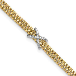 Gold Bracelet with Diamond  Motif