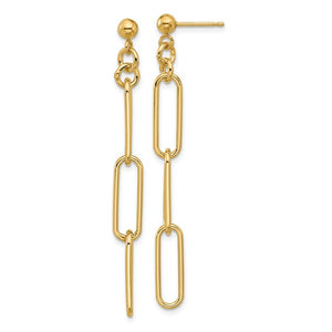 Gold Paperclip Link Earrings