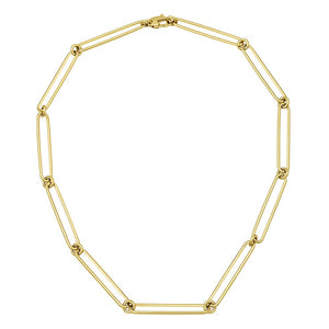 Gold Rectangular Link Necklace