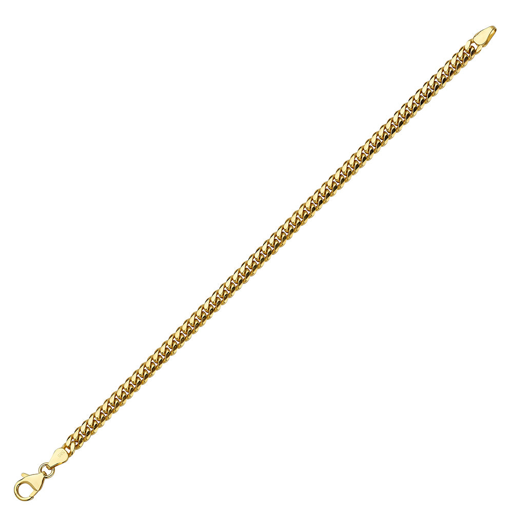 14k Gold Flat Curb Link Bracelet