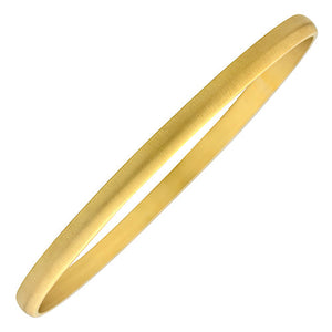 Satin Textured Solid Gold Bangle Bracelet