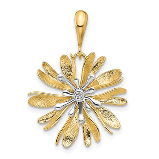 Yellow and White Gold Flower Pendant, SOLD