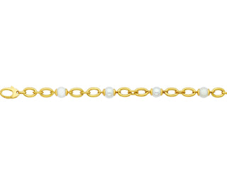 Gold Link Pearl Bracelet