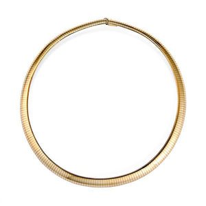 Italian 14k Yellow Gold Dome Omega Necklace, SALE