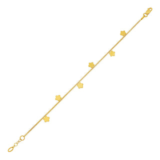 Gold Flower Charm Bracelet