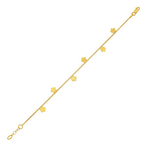 Gold Flower Charm Bracelet