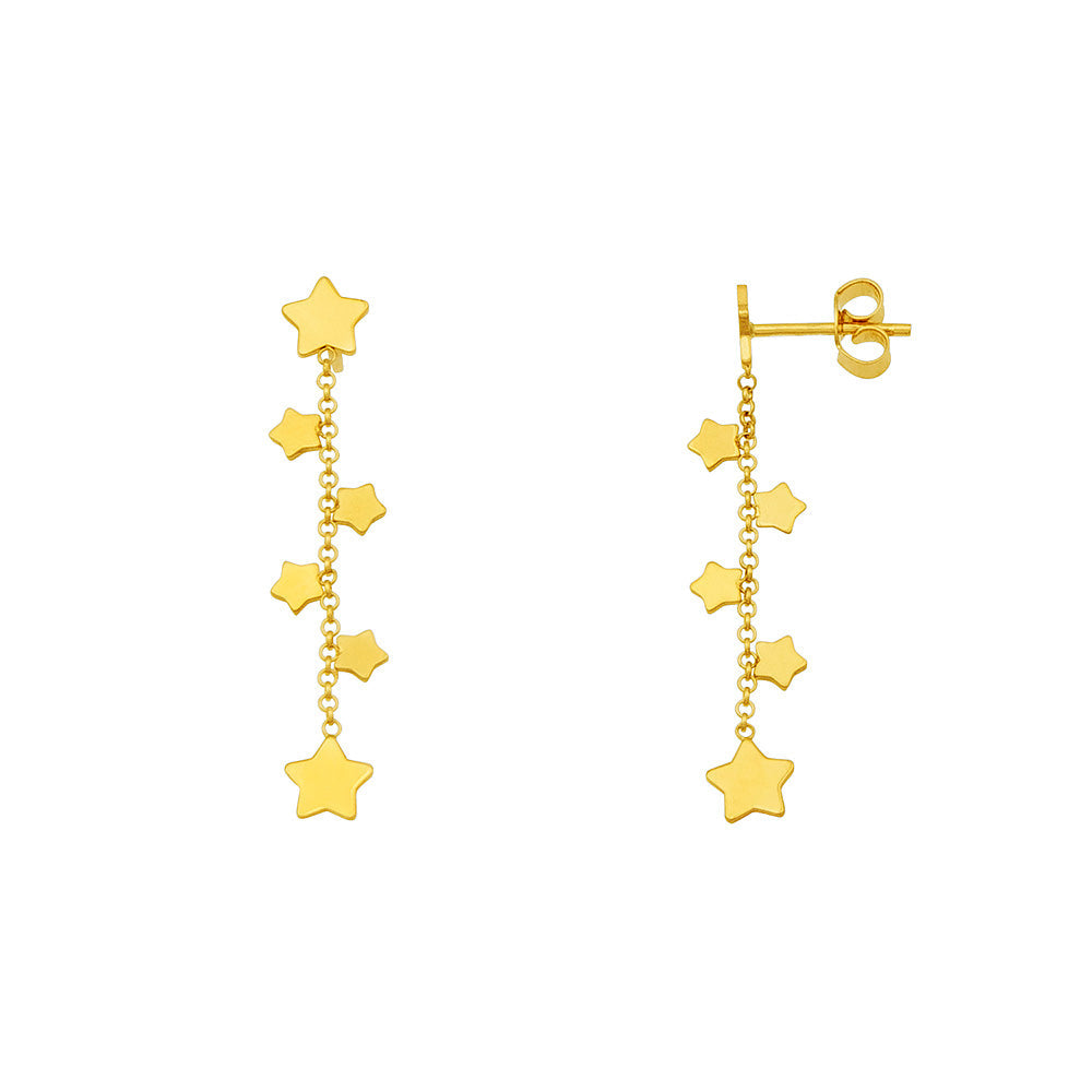 Gold Charm Star Earrings