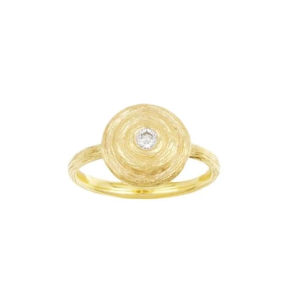 Textured Gold Diamond Ring