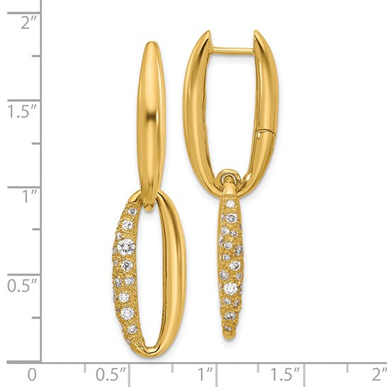 Gold Diamond Drop Earrings, SOLD
