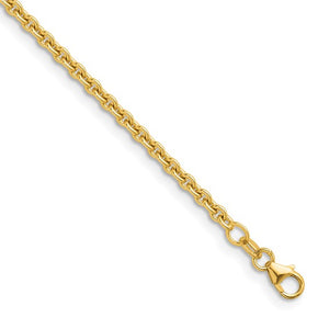 18k Solid Gold Cable Link Chain