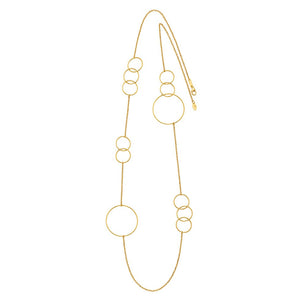 18k Gold Fancy Link Long Necklace, SOLD