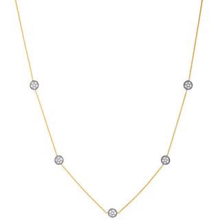 18K Gold Chain with Paved Diamond Discs