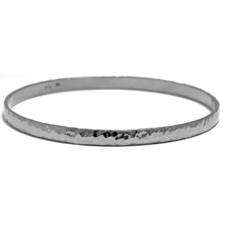Solid 18k Rose, White or Yellow Gold Hammered Bangles