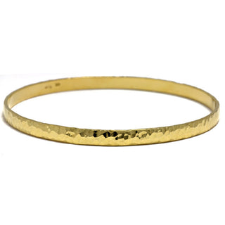 Solid 18k Rose, White or Yellow Gold Hammered Bangles
