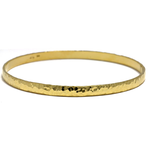 18k Rose, White or Yellow Gold Hammered Bangles