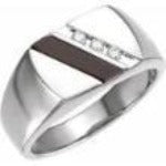 Men's Onyx and Diamond Ring