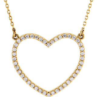 Diamond Heart Necklace in Yellow or Rose Gold