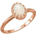 Opal Ring in  Rose or White or Yellow Gold