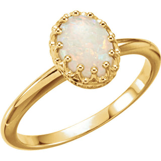 Opal Ring in  Rose or White or Yellow Gold