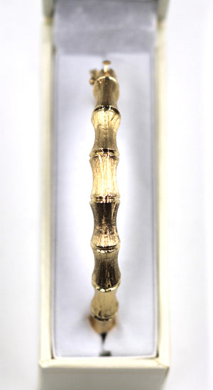 Pre-Owned Gold Bamboo Motif Bangle Bracelet
