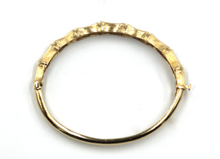 Pre-Owned Gold Bamboo Motif Bangle Bracelet, SOLD