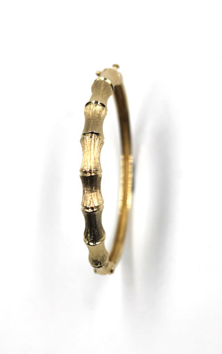Pre-Owned Gold Bamboo Motif Bangle Bracelet, SOLD