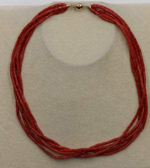 Vintage Natural Red Coral Necklace